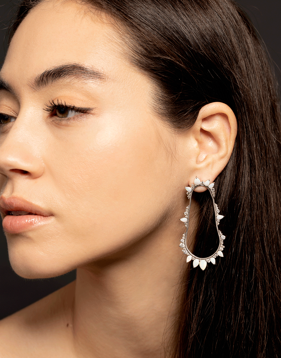 FERNANDO JORGE-Opal and Diamond Electric Cycle Earrings-WHITE GOLD