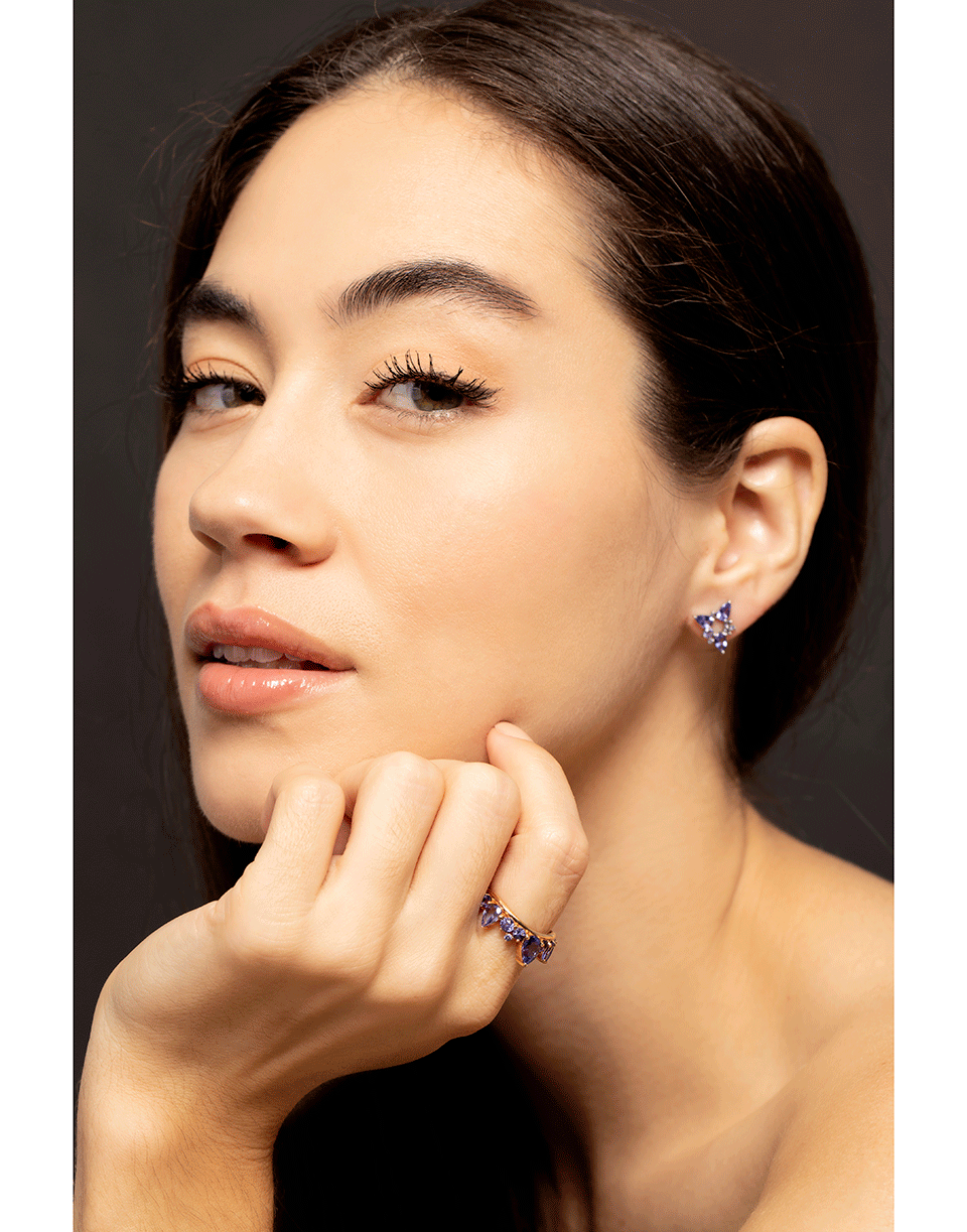 FERNANDO JORGE-Tanzanite Electric Spark Stud Earrings-WHITE GOLD