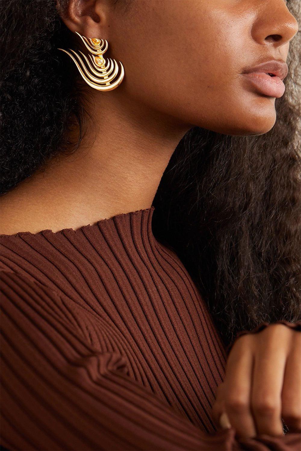 FERNANDO JORGE-Beacon Earrings-YELLOW GOLD