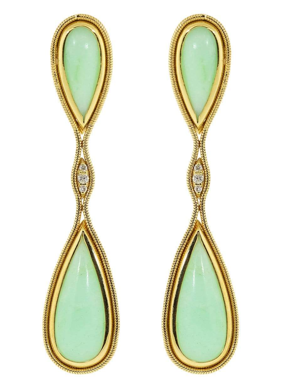 FERNANDO JORGE-Chrysoprase Fluid Earrings-YELLOW GOLD