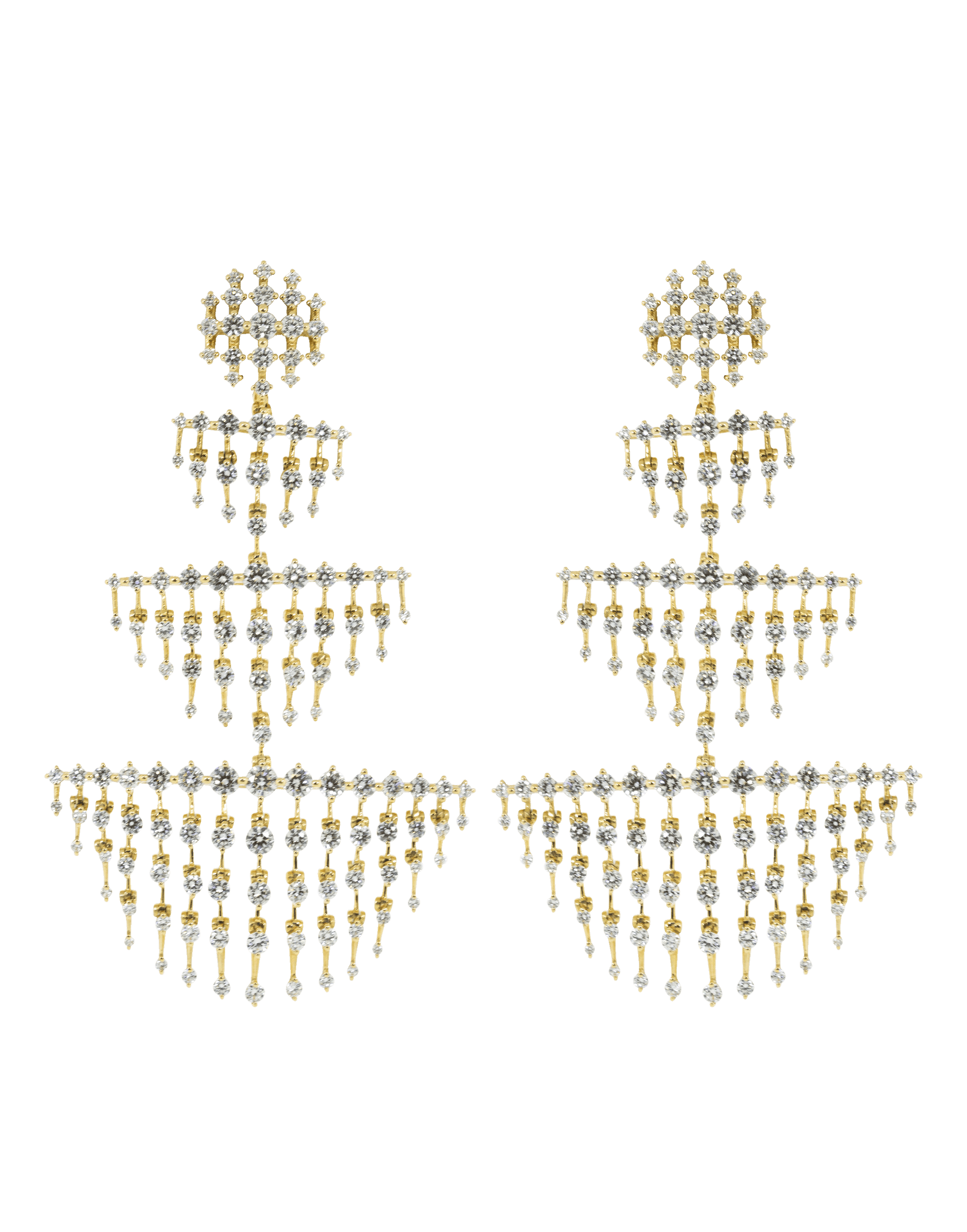 FERNANDO JORGE-Disco Fringe Earrings-YELLOW GOLD