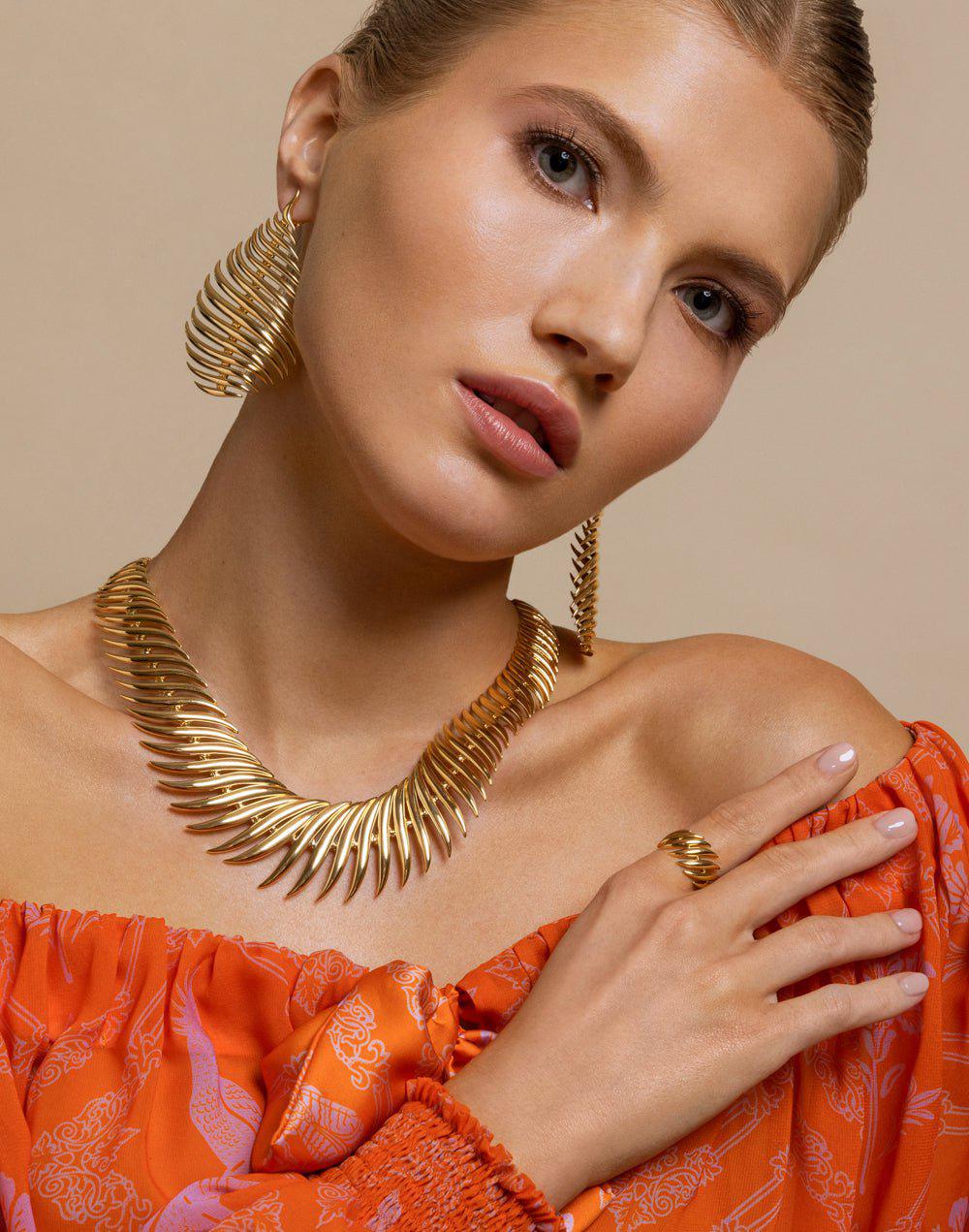 FERNANDO JORGE-Flame Earrings-YELLOW GOLD