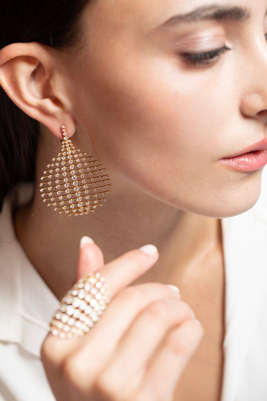 FERNANDO JORGE-Medium Disco Diamond Earrings-YELLOW GOLD