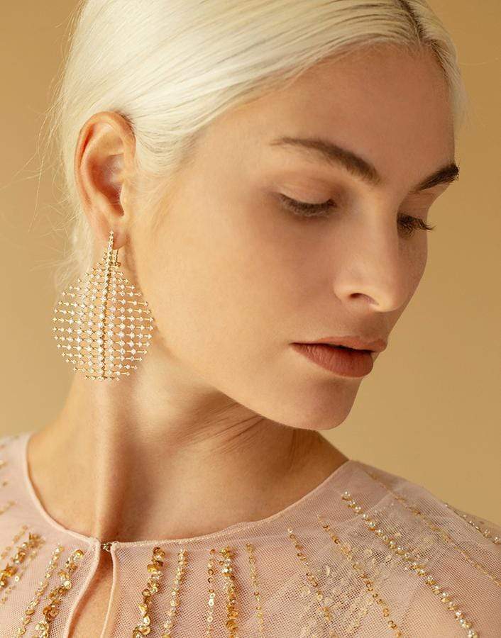 FERNANDO JORGE-Medium Disco Diamond Earrings-YELLOW GOLD