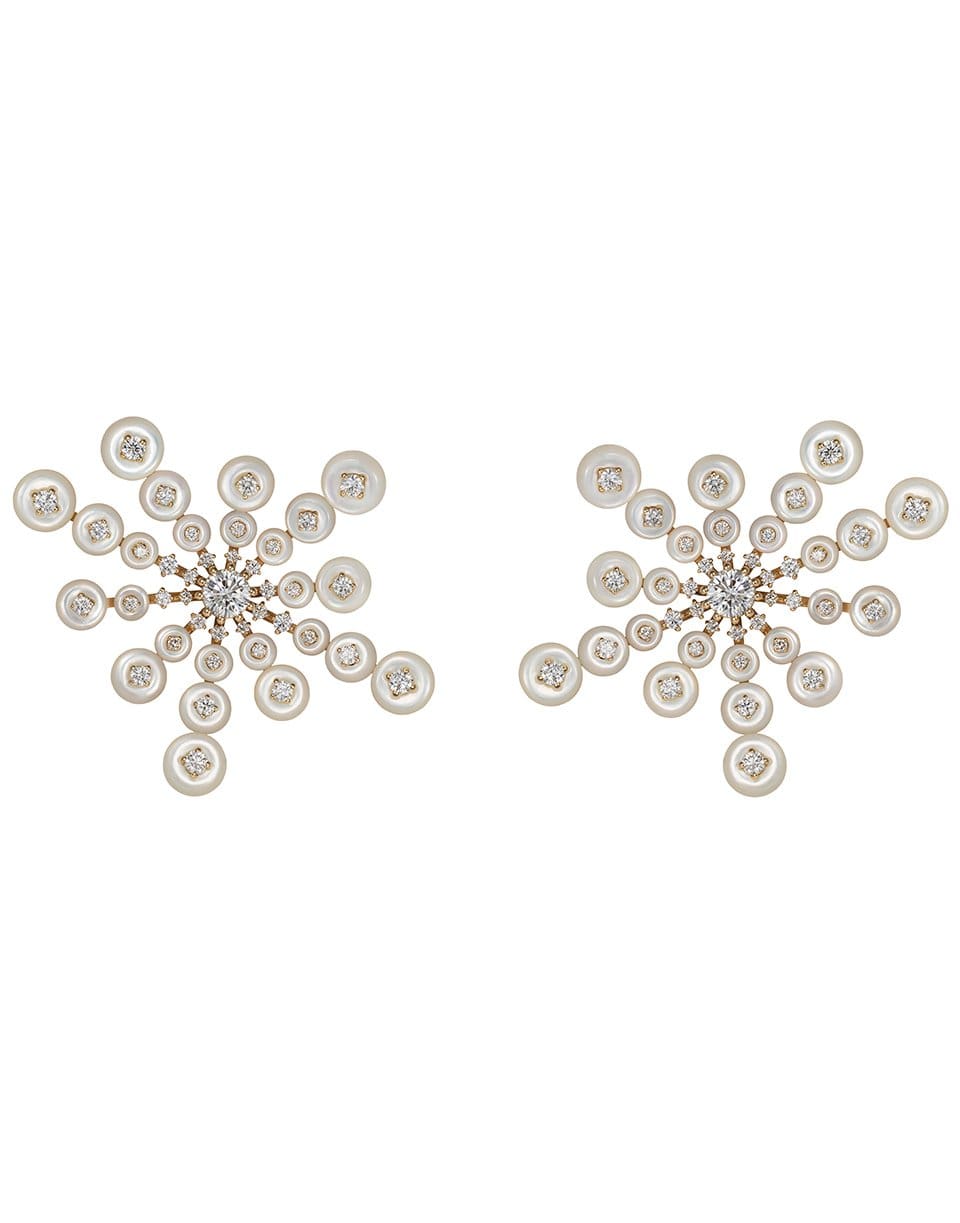 FERNANDO JORGE-Mother Of Pearl Satellite Earrings-YELLOW GOLD