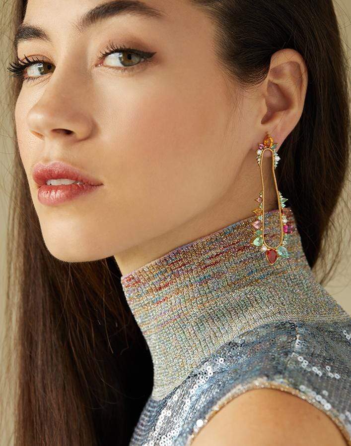 FERNANDO JORGE-Rainbow Electric Shock Earring-YELLOW GOLD
