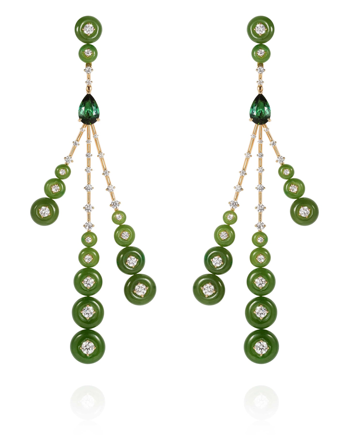 FERNANDO JORGE-Rocket Jade Earrings-YELLOW GOLD