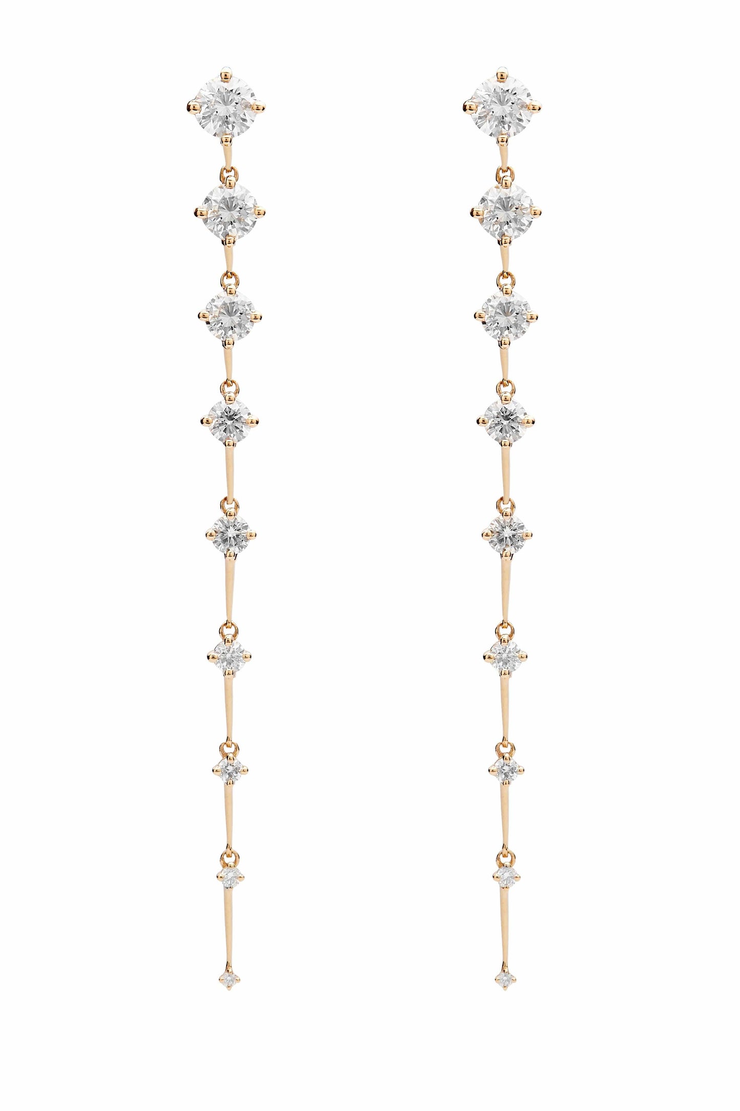 FERNANDO JORGE-Sequence Diamond Long Earrings-YELLOW GOLD