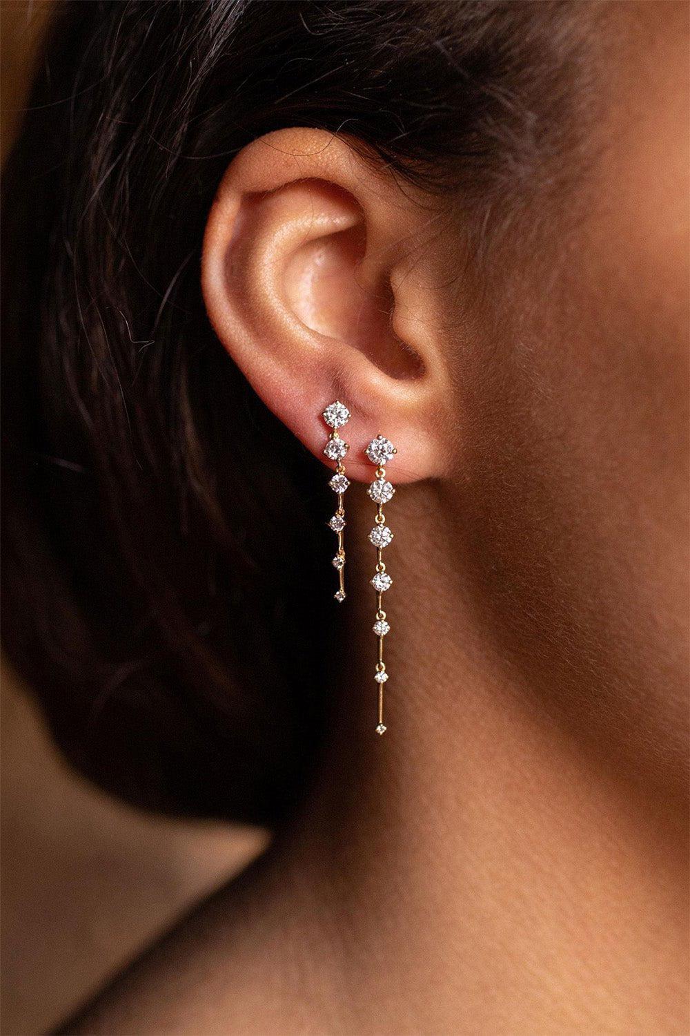 FERNANDO JORGE-Sequence Short Earrings-YELLOW GOLD