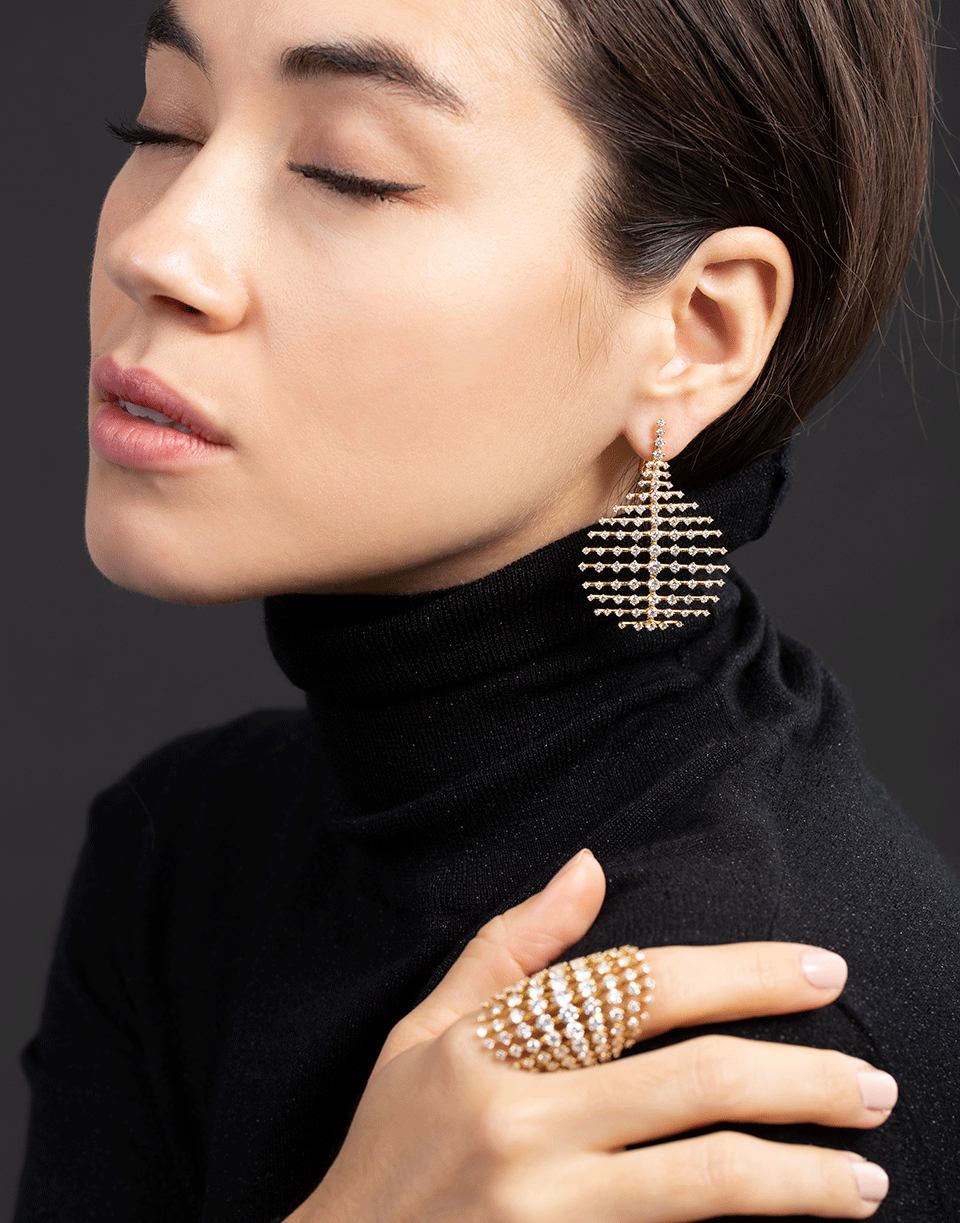FERNANDO JORGE-Small Diamond Disco Earrings-YELLOW GOLD