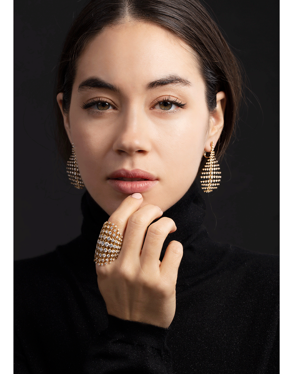 FERNANDO JORGE-Small Diamond Disco Earrings-YELLOW GOLD