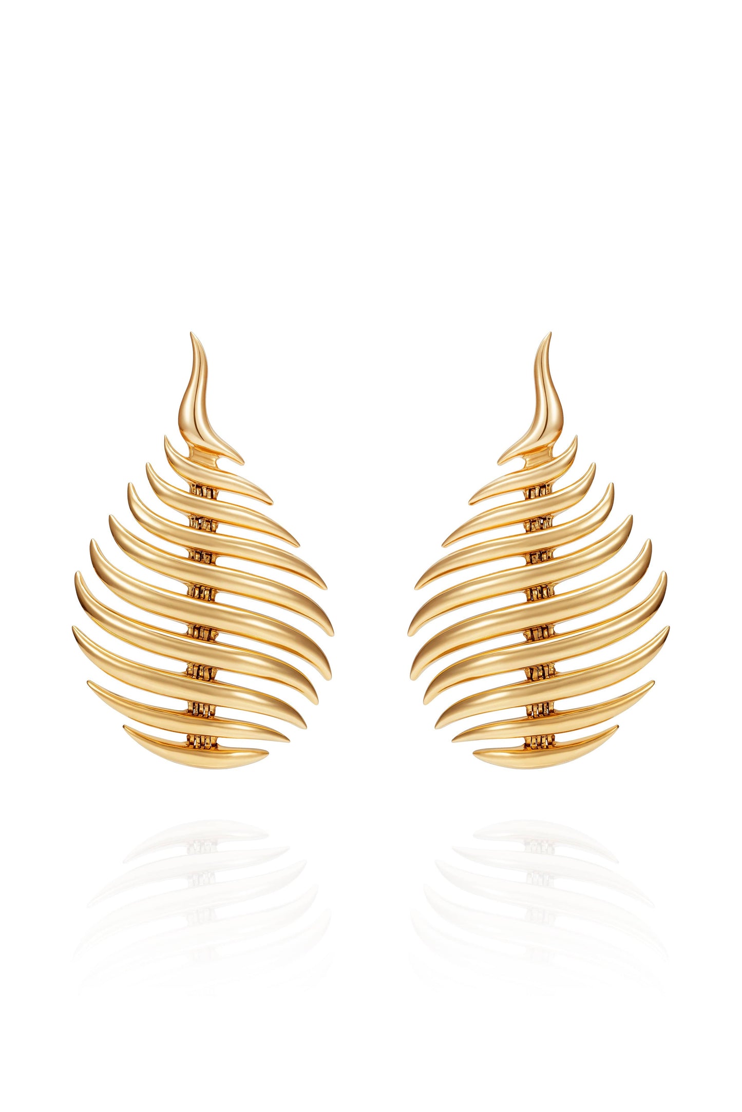 FERNANDO JORGE-Small Flame Earrings-YELLOW GOLD