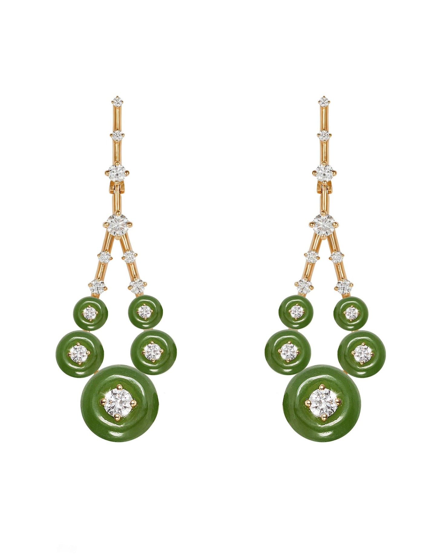 FERNANDO JORGE-Small Jade Gravity Earrings-YELLOW GOLD
