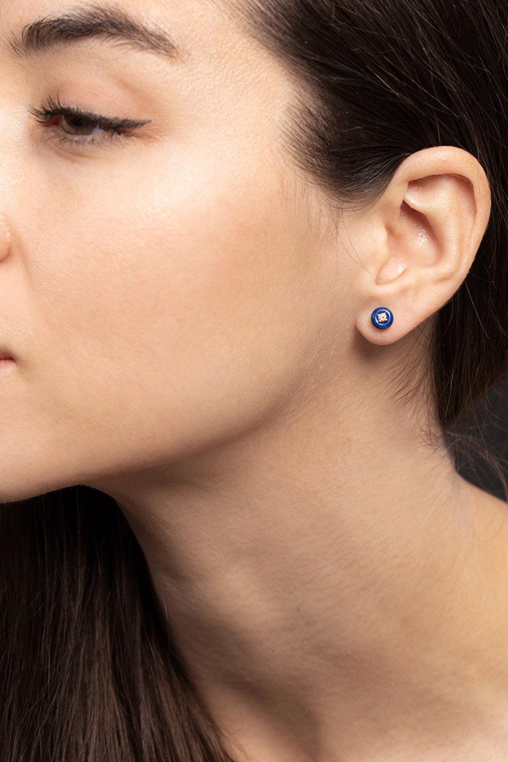 FERNANDO JORGE-Small Orbit Pearl Stud Earrings-YELLOW GOLD