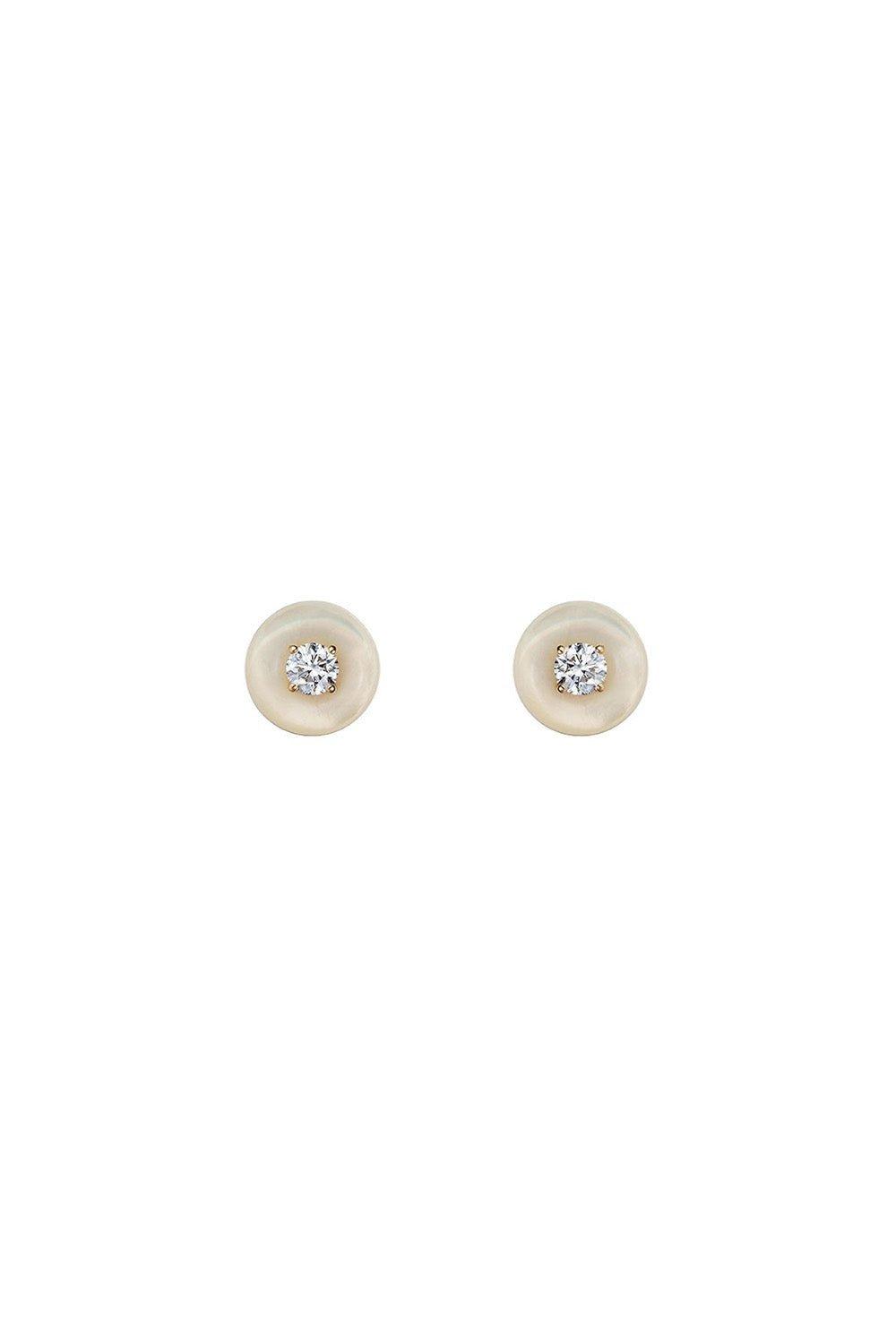 FERNANDO JORGE-Small Orbit Pearl Stud Earrings-YELLOW GOLD