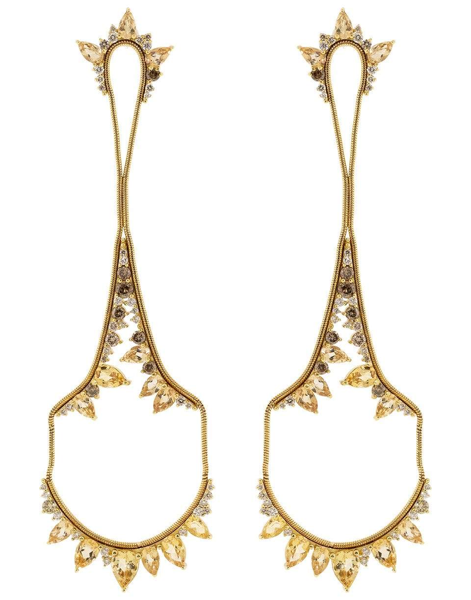 FERNANDO JORGE-Topaz and Diamond Electric Drop Earrings-YELLOW GOLD