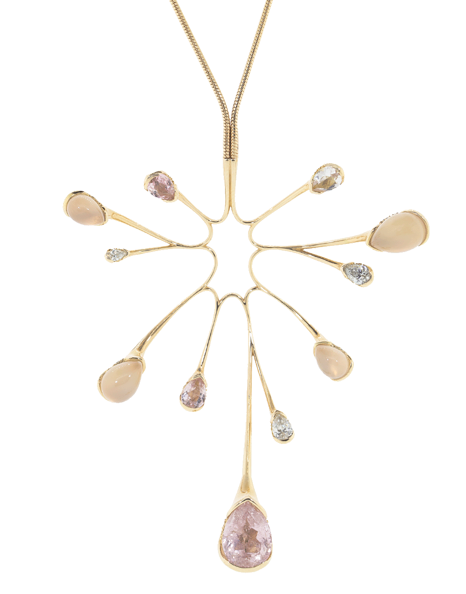 FERNANDO JORGE-Pink Tourmaline Algae Pendant-ROSE GOLD