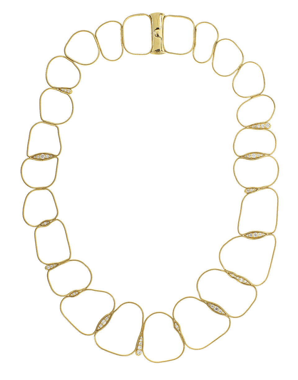 FERNANDO JORGE-Fluid Diamond Chain Necklace-YELLOW GOLD