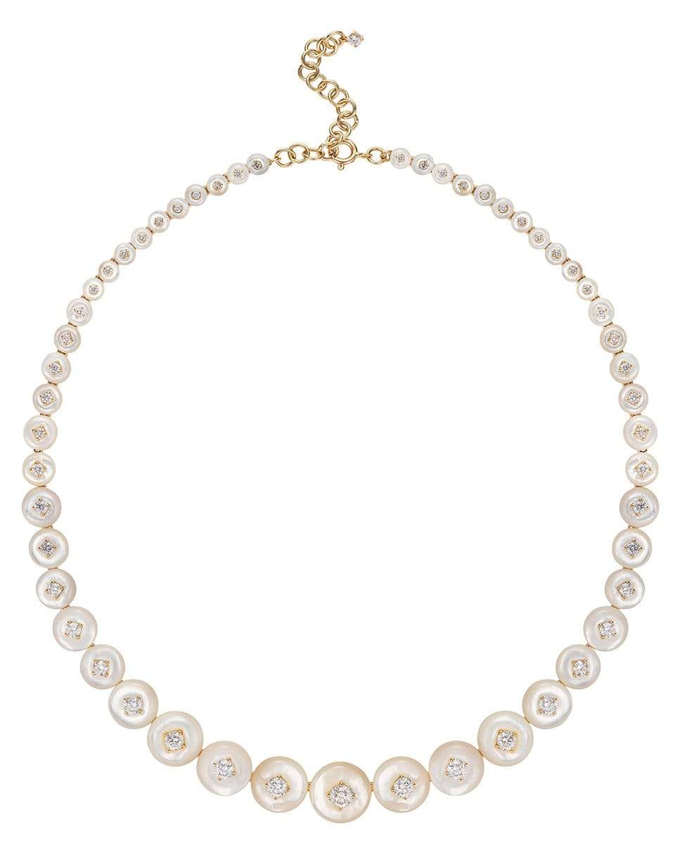 FERNANDO JORGE-Mother of Pearl Diamond Surrounding Necklace-YELLOW GOLD
