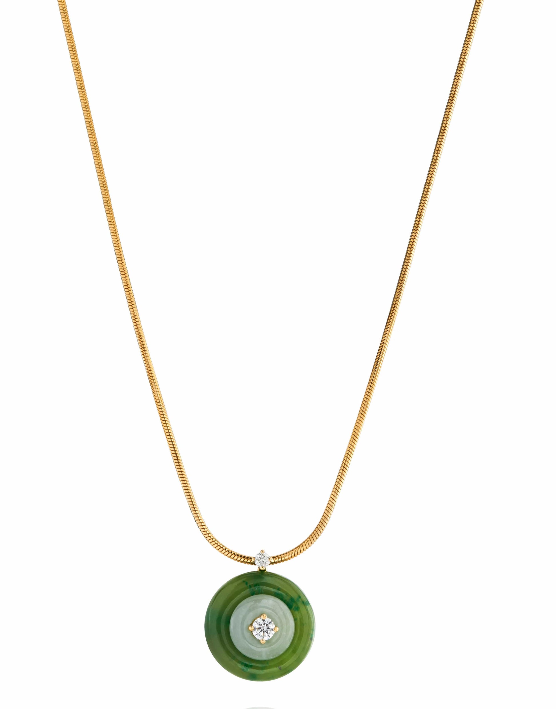 FERNANDO JORGE-Signal Jade Pendant Necklace-YELLOW GOLD