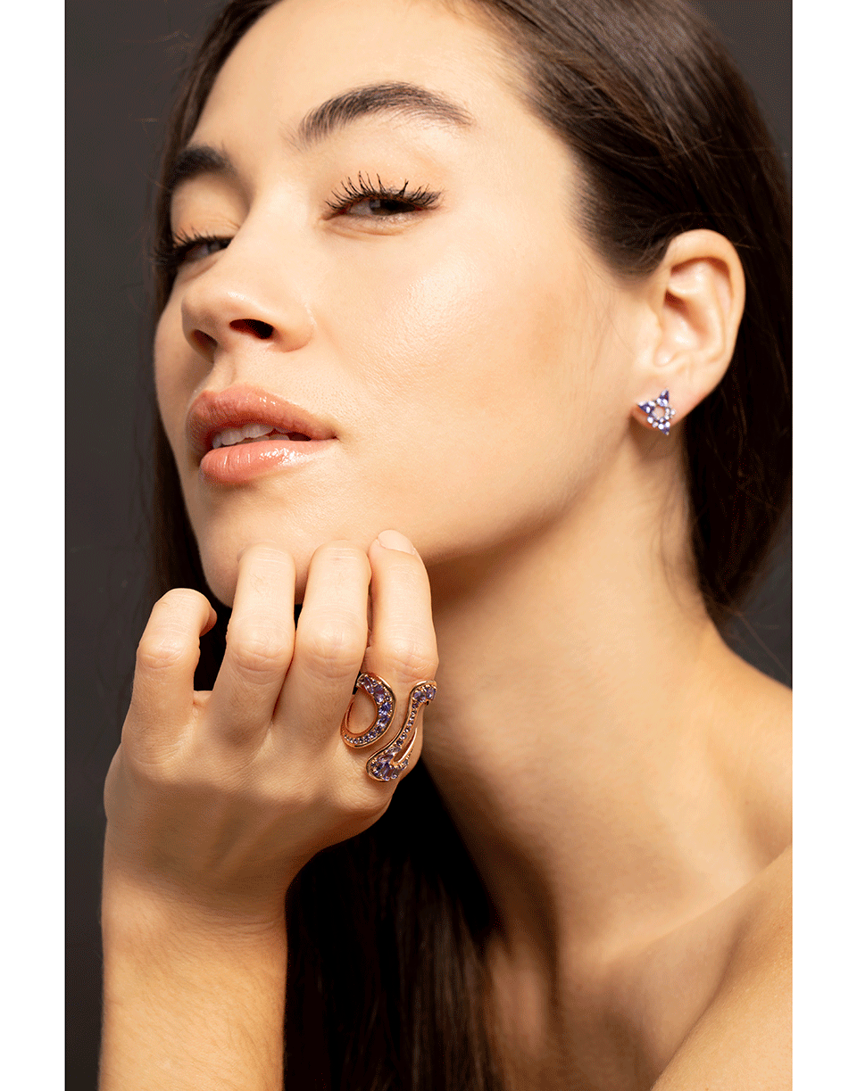 FERNANDO JORGE-Tanzanite Open Stream Ring-ROSE GOLD