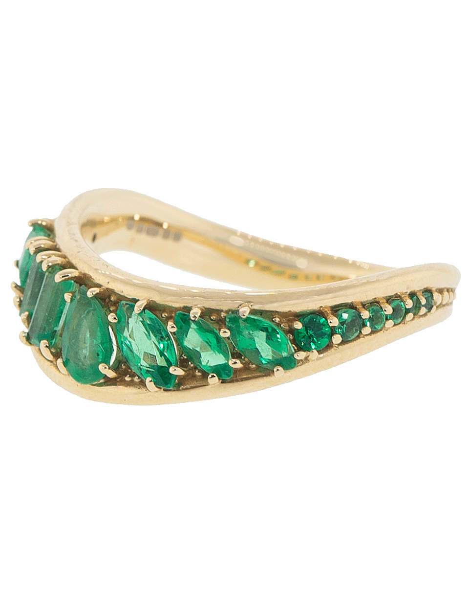FERNANDO JORGE-Emerald Stream Wave Ring-ROSE GOLD