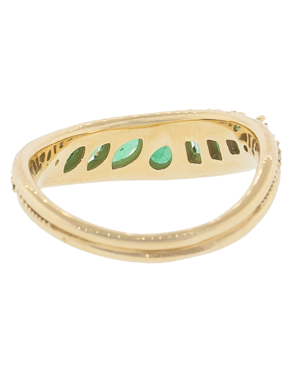 FERNANDO JORGE-Emerald Stream Wave Ring-ROSE GOLD