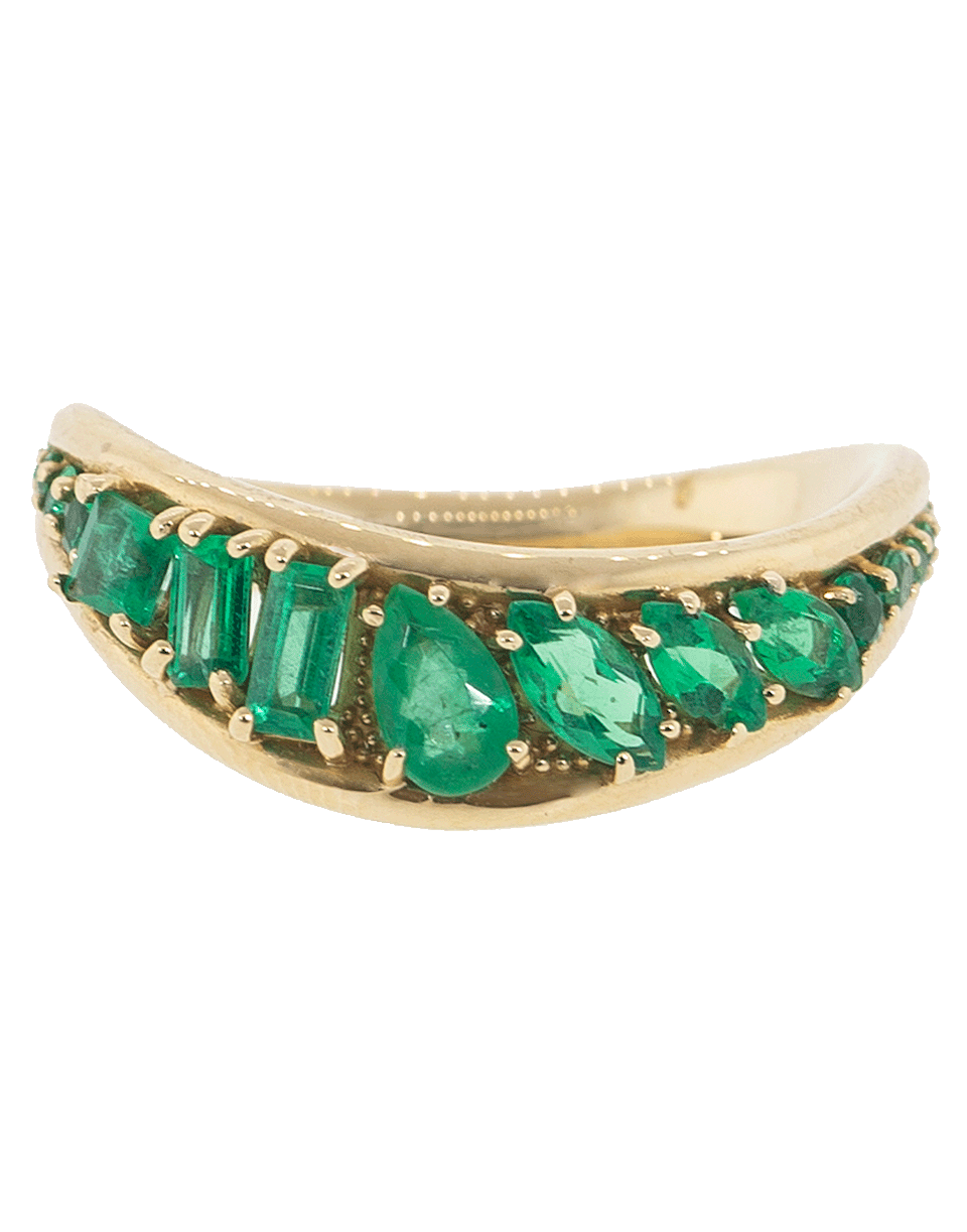 FERNANDO JORGE-Emerald Stream Wave Ring-ROSE GOLD
