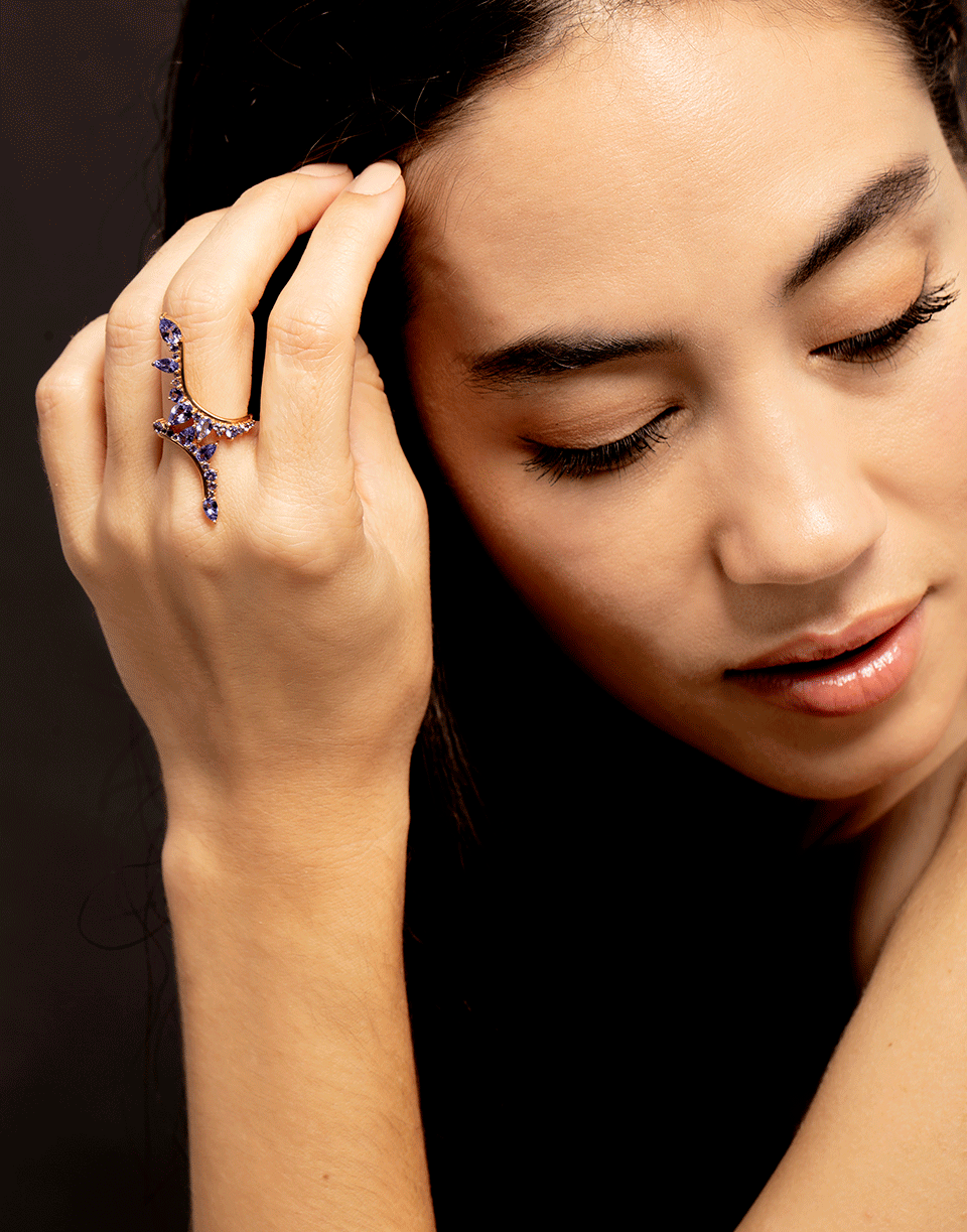 FERNANDO JORGE-Tanzanite Electric Bolt Ring-ROSE GOLD