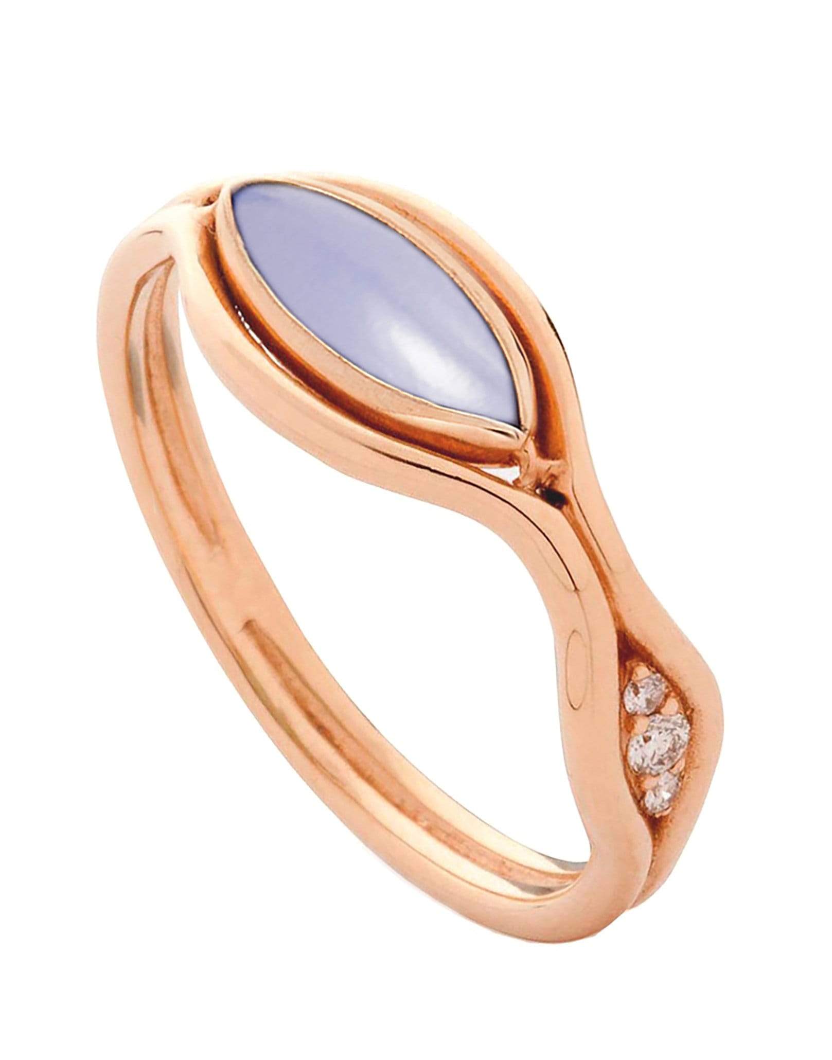 FERNANDO JORGE-Fluid Diamonds and Chalcedony Ring-ROSE GOLD