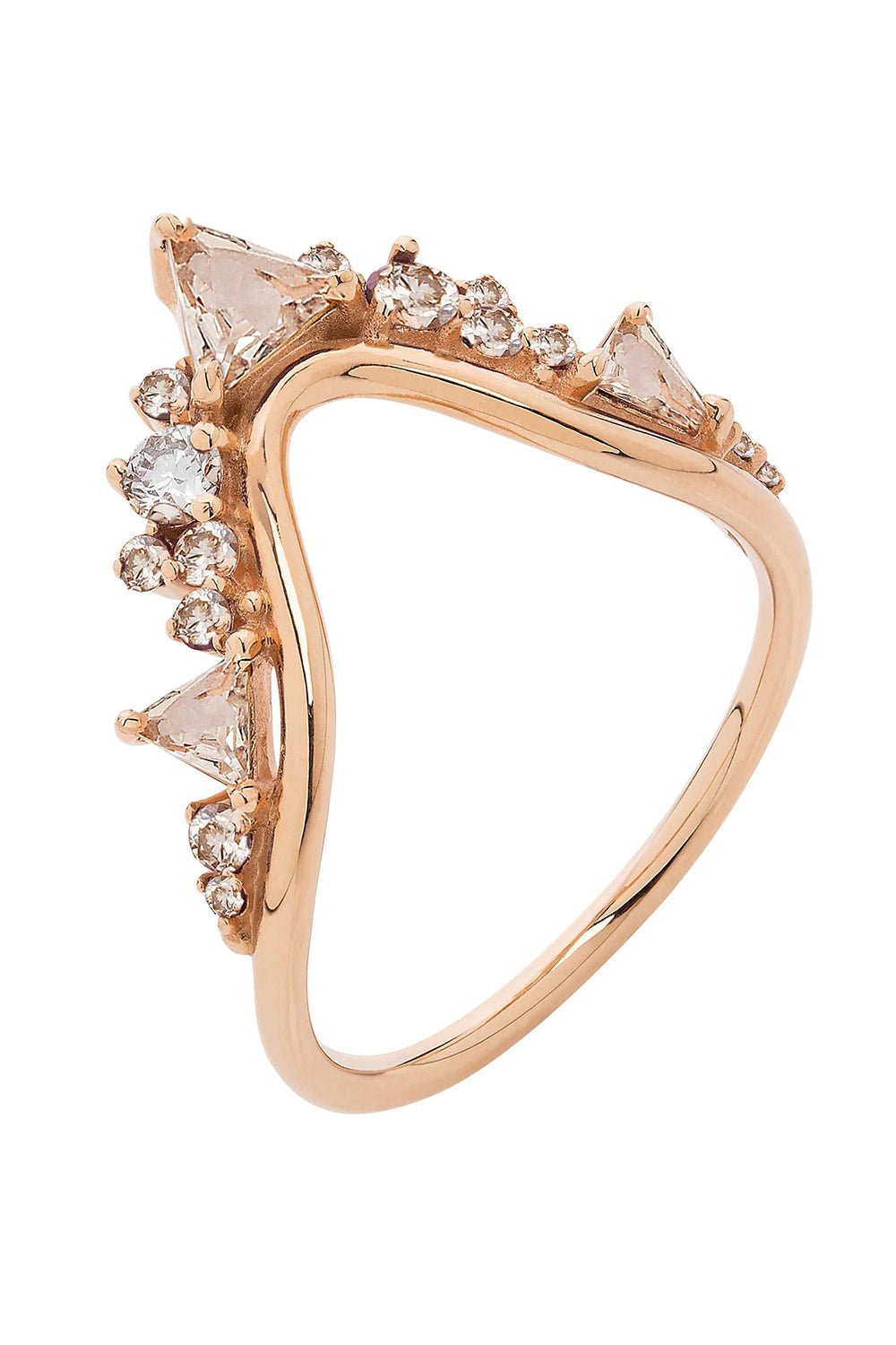 FERNANDO JORGE-Topaz and Diamond Fusion Wave Ring-ROSE GOLD