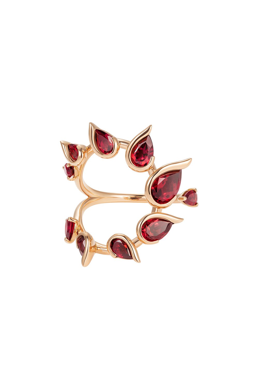 FERNANDO JORGE-Flicker Open Garnet Ring-ROSE GOLD