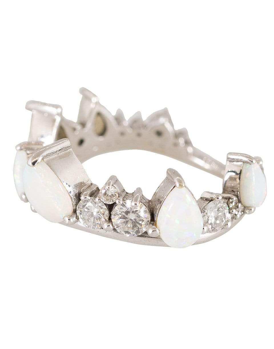 FERNANDO JORGE-Opal and Diamond Electric Crown Ring-WHITE GOLD