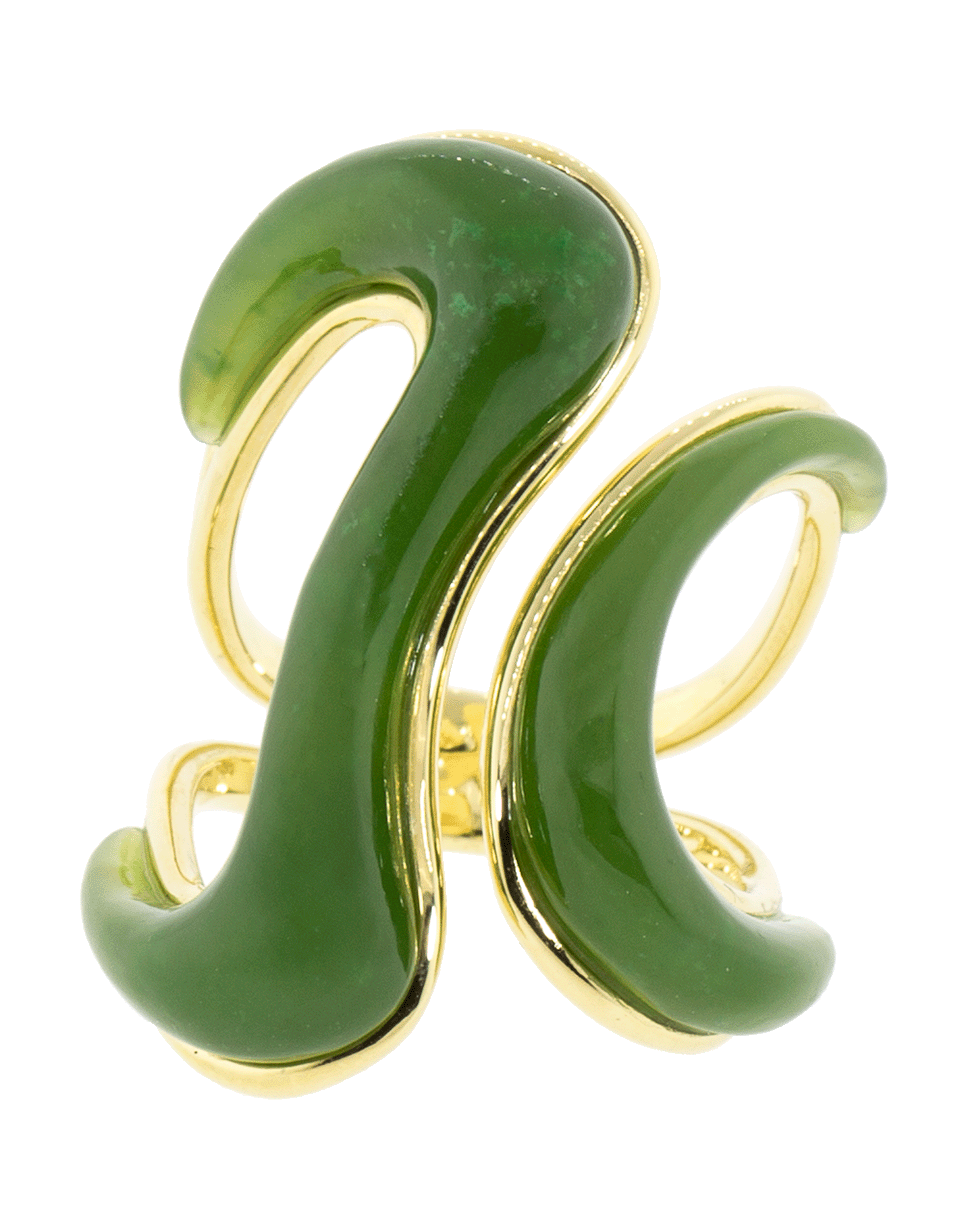 FERNANDO JORGE-Stream Open Jade Ring-YELLOW GOLD