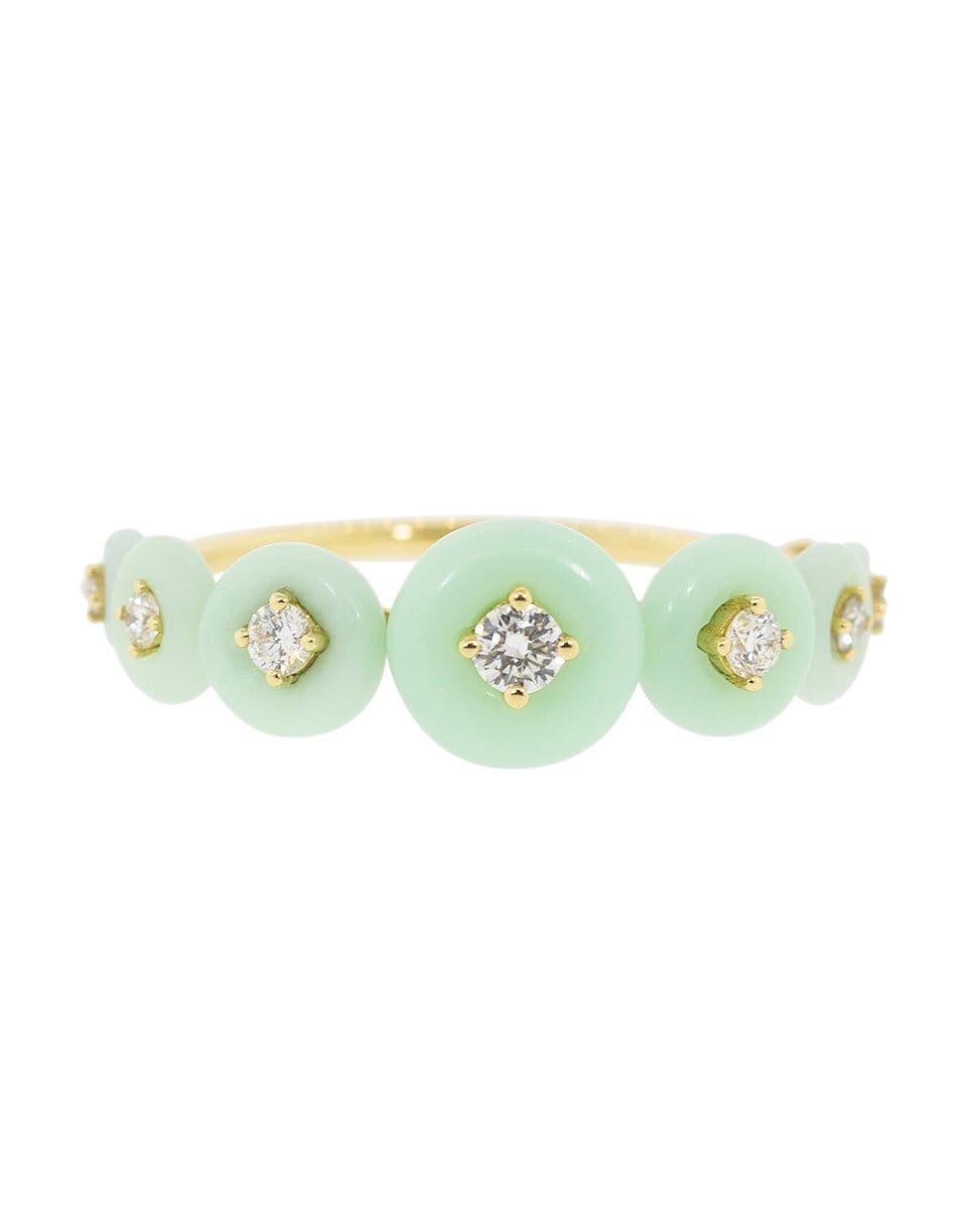 FERNANDO JORGE-Surrounding Small Chrysoprase Ring-YELLOW GOLD