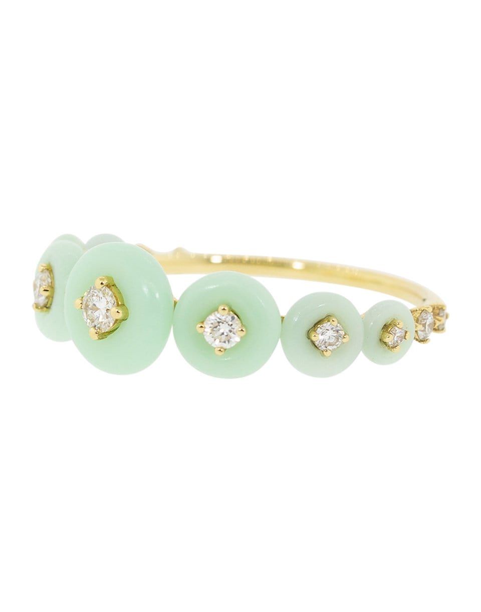 FERNANDO JORGE-Surrounding Small Chrysoprase Ring-YELLOW GOLD