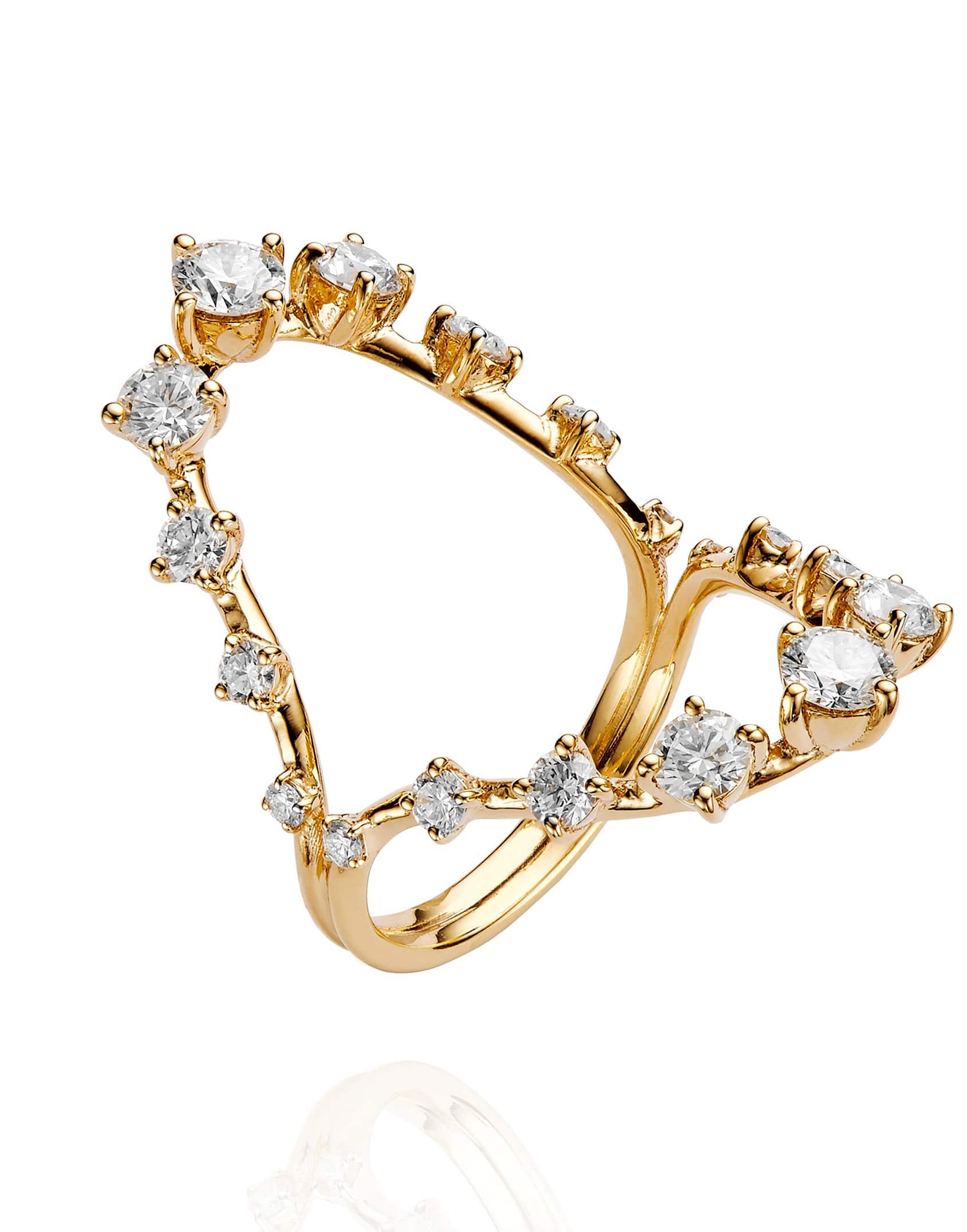 FERNANDO JORGE-Brilliant Diamond Open Ring-YELLOW GOLD