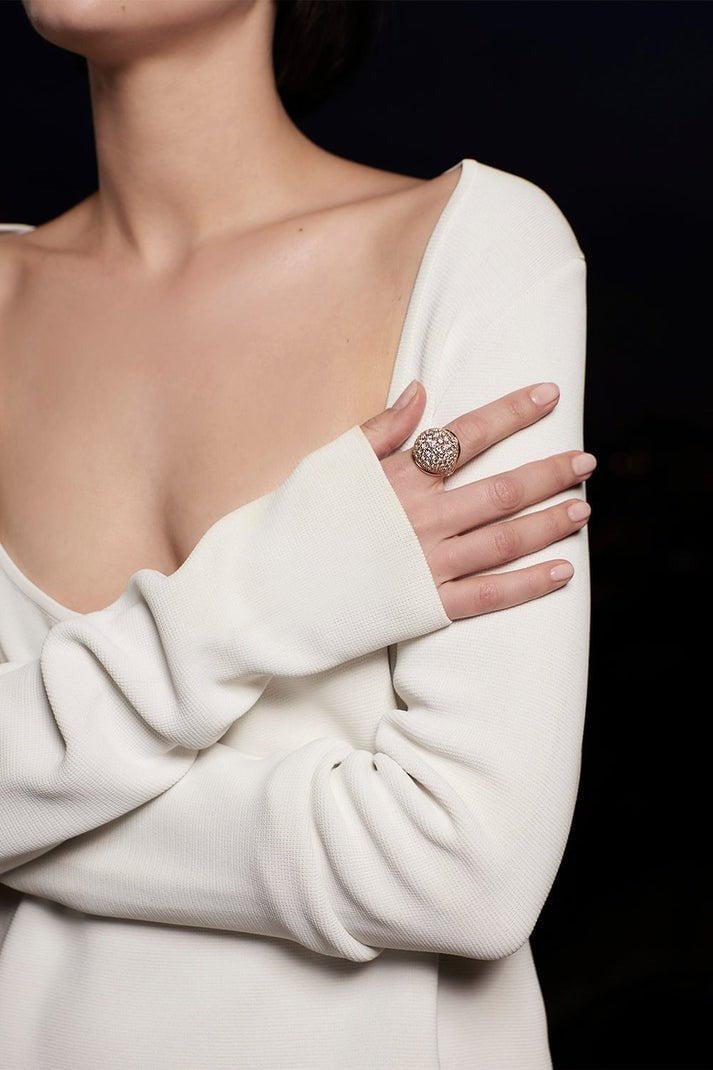 FERNANDO JORGE-Fluid Diamond Ring-YELLOW GOLD