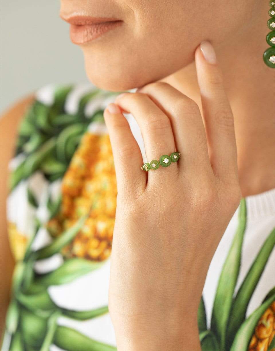 FERNANDO JORGE-Small Surrounding Jade Ring-YELLOW GOLD