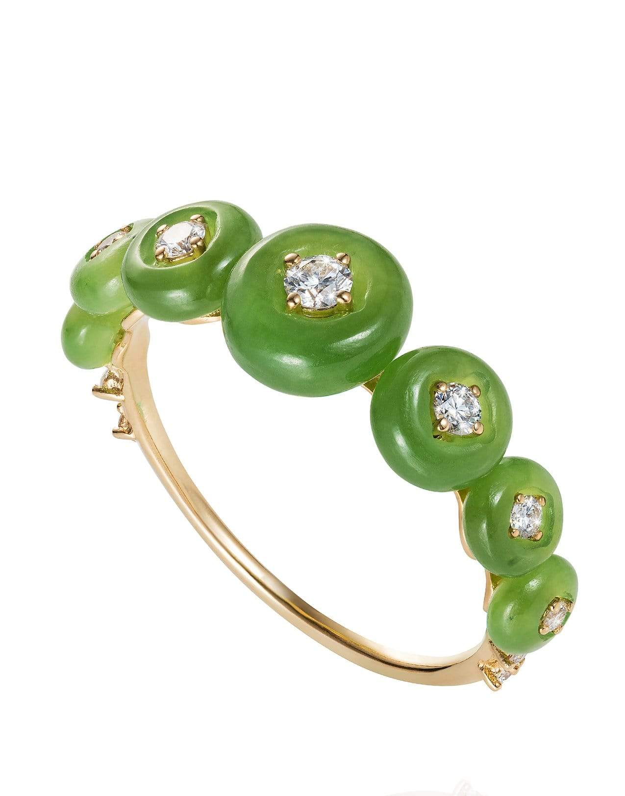 FERNANDO JORGE-Small Surrounding Jade Ring-YELLOW GOLD