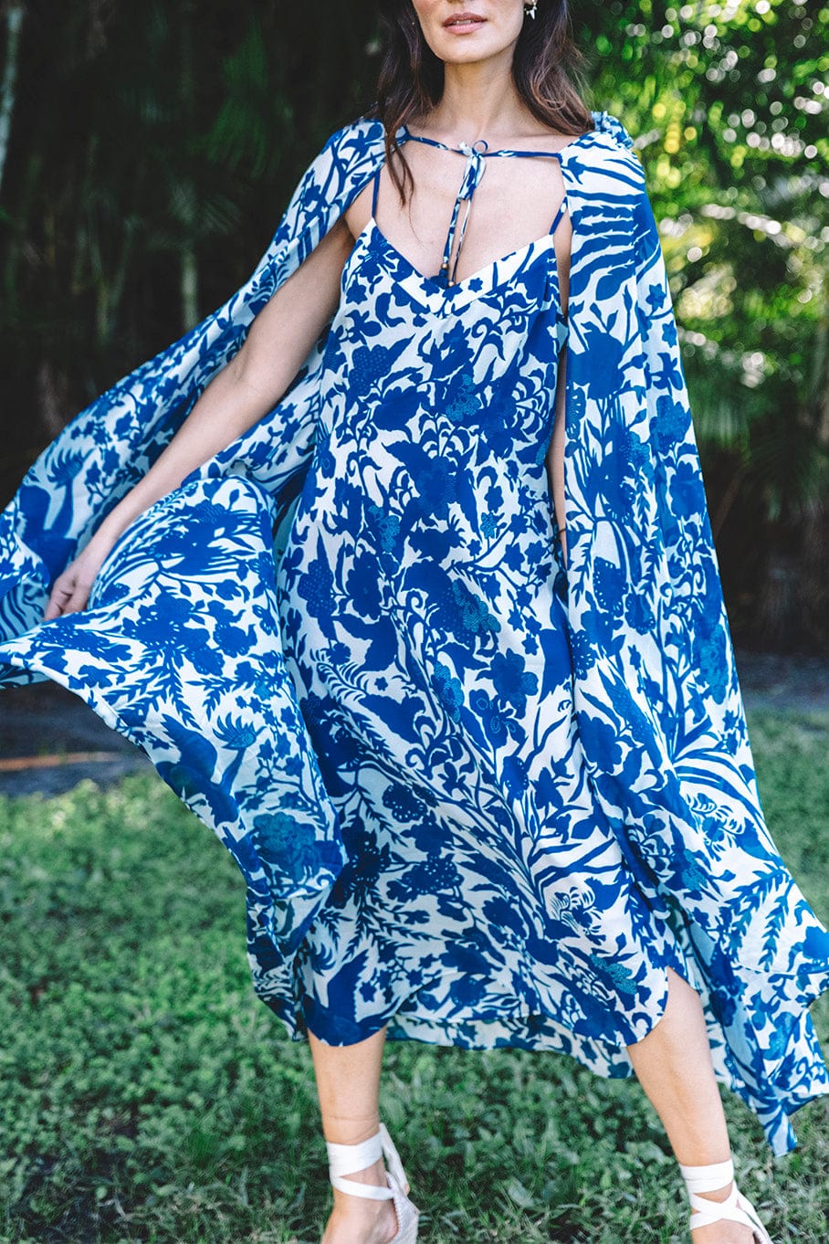 FIGUE-Ayla Cape-WHITE NAVY