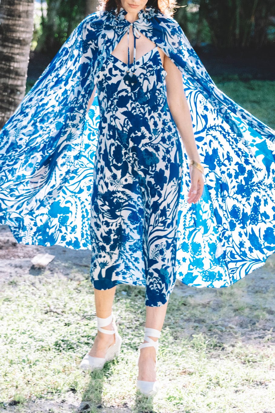 FIGUE-Ayla Cape-WHITE NAVY