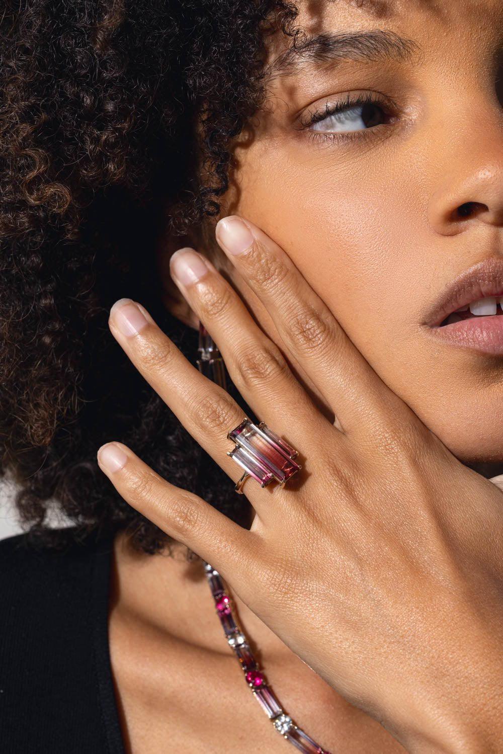 FISZMAN-Bicolor Rubellite Ring-WHITE GOLD