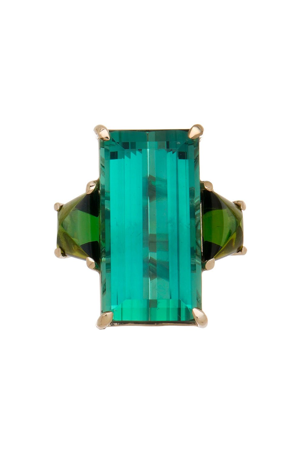 FISZMAN-Green Blue Tourmaline Ring-WHITE GOLD