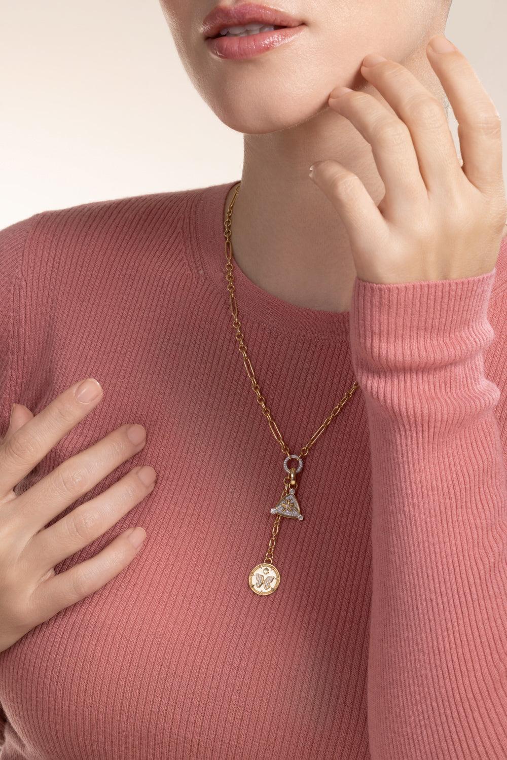 Reverie Resilience - Diamond Butterfly Blossom Mixed Clip Extension Necklace-YELLOW GOLD-JEWELRYBOUTIQUENECKLACE O-FOUNDRAE