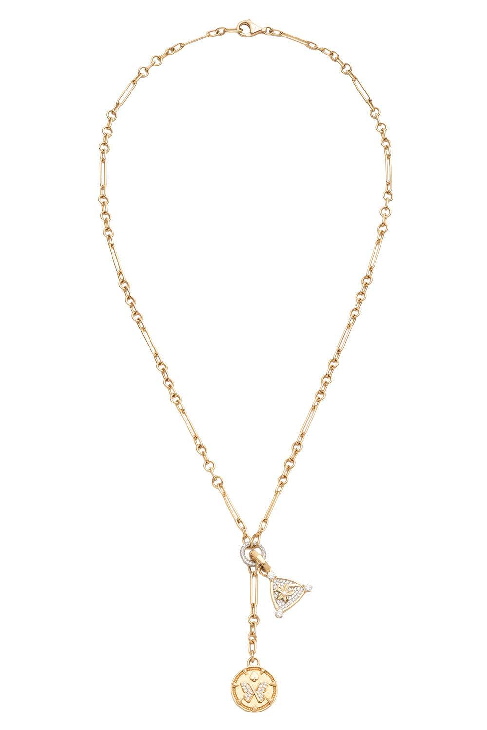 Reverie Resilience - Diamond Butterfly Blossom Mixed Clip Extension Necklace-YELLOW GOLD-JEWELRYBOUTIQUENECKLACE O-FOUNDRAE