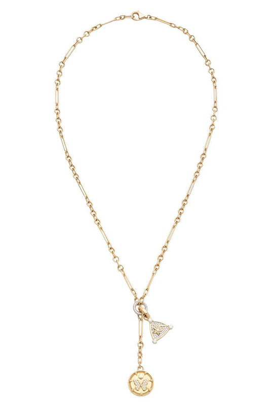 Reverie Resilience - Diamond Butterfly Blossom Mixed Clip Extension Necklace-YELLOW GOLD-JEWELRYBOUTIQUENECKLACE O-FOUNDRAE