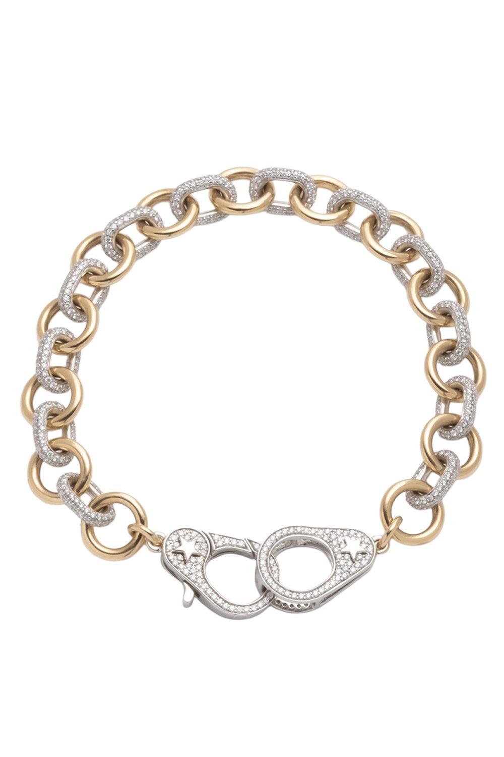 Medium Mix Pave Diamond Bracelet-YELLOW GOLD-JEWELRYFINE JEWELBRACELET O-FOUNDRAE