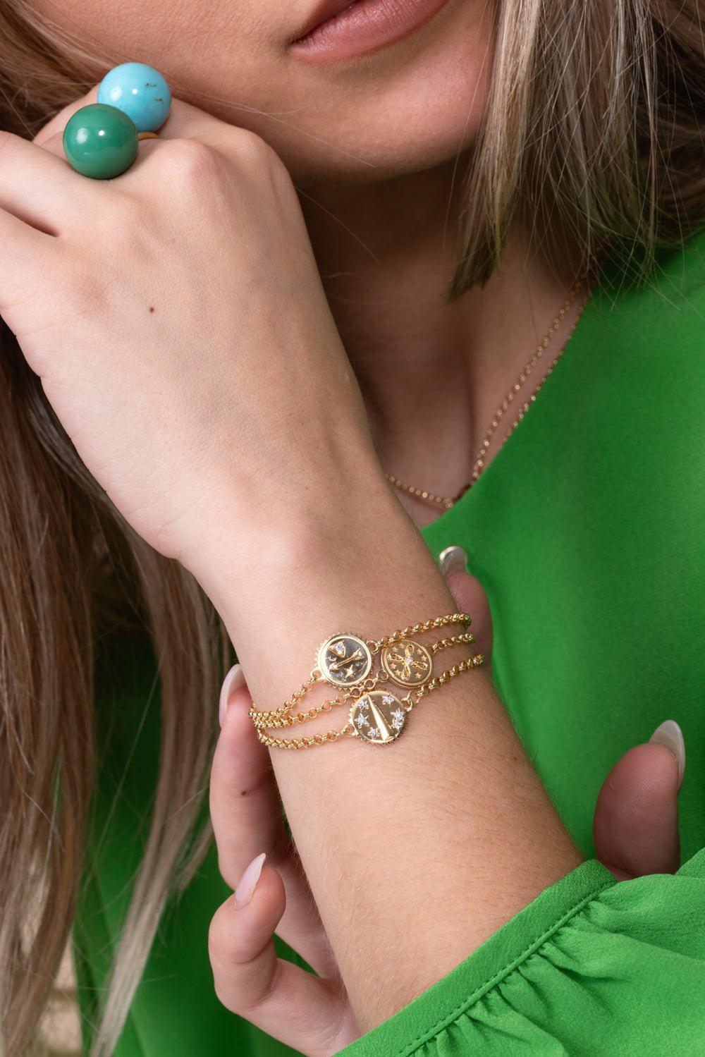  FOUNDRAE-True Love - Mini Stationary Bracelet-YELLOW GOLD 