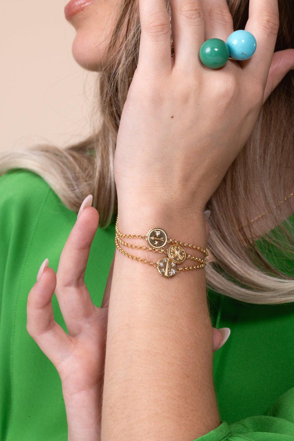 FOUNDRAE-True Love - Mini Stationary Bracelet-YELLOW GOLD